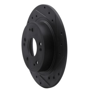 Acura TSX Brake Rotor (1) - Rear Right - R1 Concepts - Drilled & Slotted - Black - `05-`22